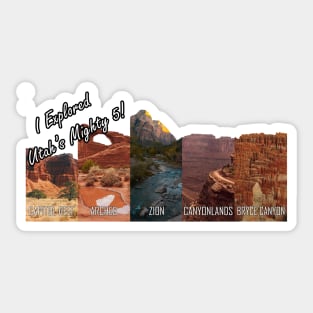 Utah National Parks: Bryce, Zion, Canyonlands, Arches, Capitol Reef Sticker